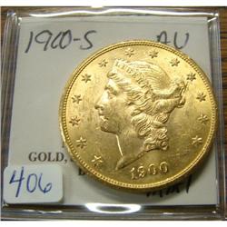 1900-S $20.00 Liberty AU