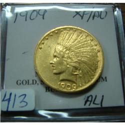 1909 $10.00 Indian XF/AU