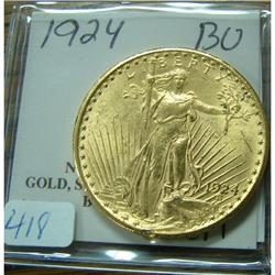 1924 $20.00 Saint Gaudens BU