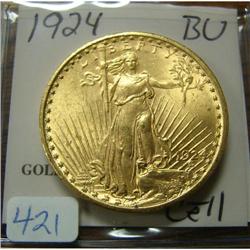 1924 $20.00 Saint Gaudens BU