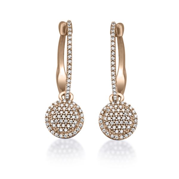 Natural 0.44 CTW Diamond Earrings 14K Rose Gold - REF-50X4T