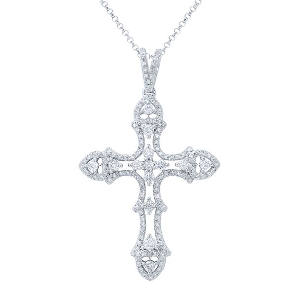Natural 0.77 CTW Diamond Pendant 14K White Gold - REF-91R8K