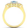 Image 2 : Natural 2.34 CTW Aquamarine & Diamond Ring 14K Yellow Gold - REF-82H3M