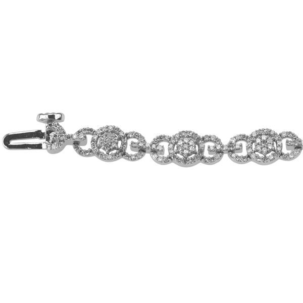 Natural 1.68 CTW Diamond & Bracelet 14K White Gold - REF-148X5T