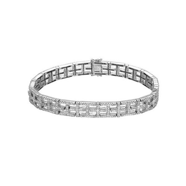 Natural 2.07 CTW Diamond & Bracelet 18K White Gold - REF-398R7K