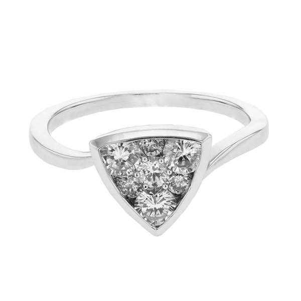 Natural 0.75 CTW Diamond Ring 14K White Gold - REF-108X9T