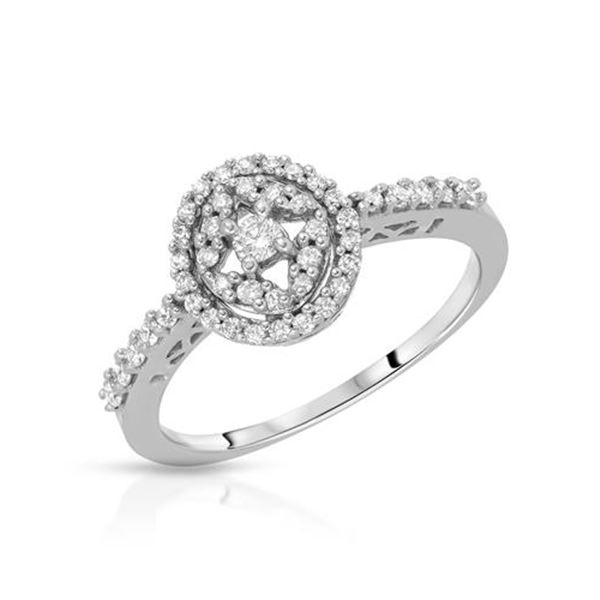 Natural 0.33 CTW Diamond Ring W=9MM 14K Gold - REF-46X8T