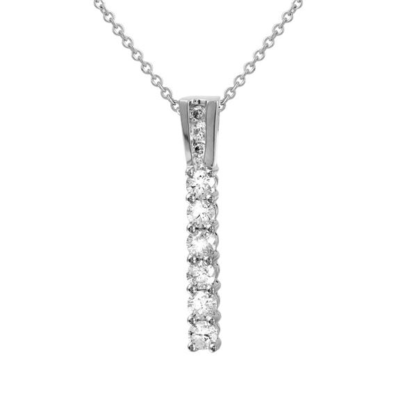 Natural 0.78 CTW Diamond Necklace 14K White Gold - REF-116X3T
