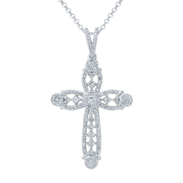 Natural 0.73 CTW Diamond Pendant 14K White Gold - REF-73R8K