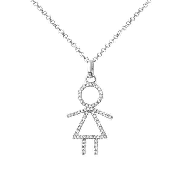 Natural 0.24 CTW Diamond Necklace 14K White Gold - REF-34H2W