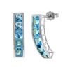 Image 1 : Genuine 4.5 ctw Blue Topaz Earrings 14KT White Gold - REF-38P5H