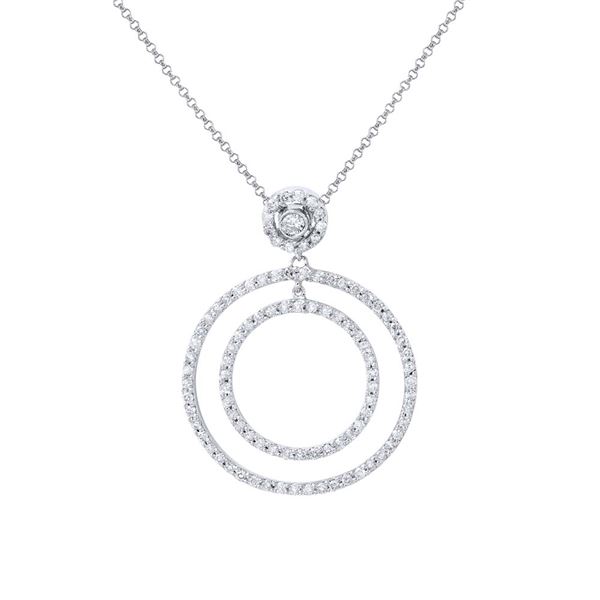 Natural 0.72 CTW Diamond Necklace 14K White Gold - REF-70M2F