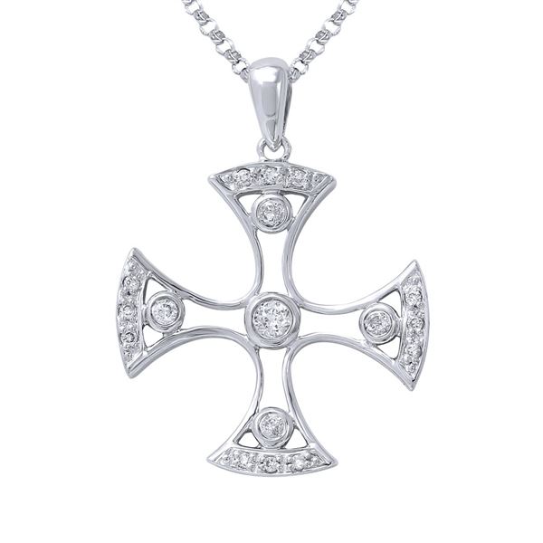 Natural 0.18 CTW Diamond Necklace 14K White Gold - REF-32H4W