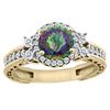 1.46 CTW Mystic Topaz & Diamond Ring 14K Yellow Gold - REF-77X4M