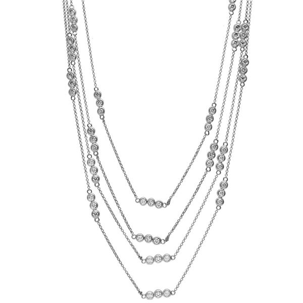 Natural 3.27 CTW Diamond Necklace 14K White Gold - REF-334X8T
