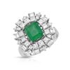 Image 1 : Natural 3.67 CTW Emerald & Diamond Ring W=18MM 14K Gold - REF-358M2F