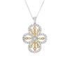 Image 1 : Natural 1.15 CTW Diamond Necklace 18K Two Tone Yellow Gold - REF-204R3K