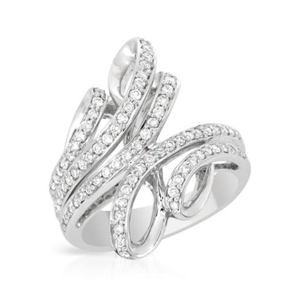 Natural 0.67 CTW Diamond Ring W=24MM 18K Gold - REF-150X3T