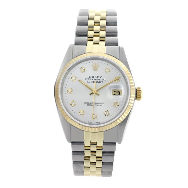 Rolex Pre-owned 36mm Mens White Two Tone