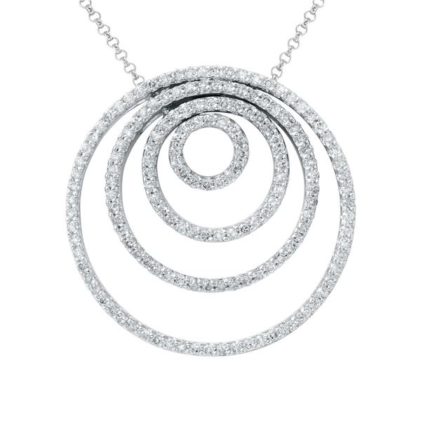 Natural 2.08 CTW Diamond Necklace 14K White Gold - REF-171M2F