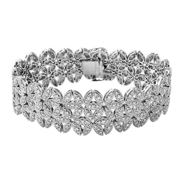 Natural 6.23 CTW Diamond Bracelet 14K White Gold - REF-669M6F