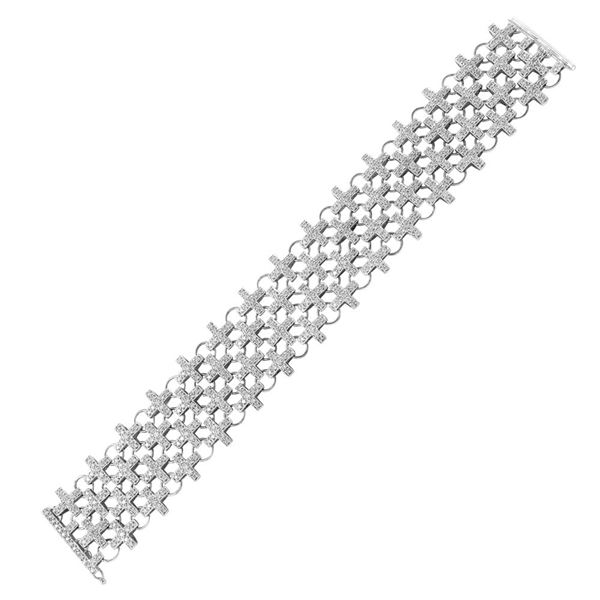 Natural 4.27 CTW Diamond Bracelet 18K White Gold - REF-727X2T