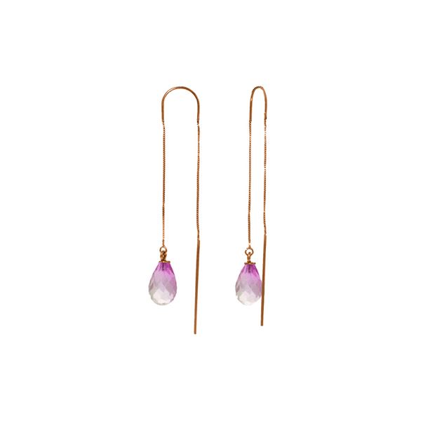 Genuine 4.5 ctw Pink Topaz Earrings 14KT Rose Gold - REF-20Z4N
