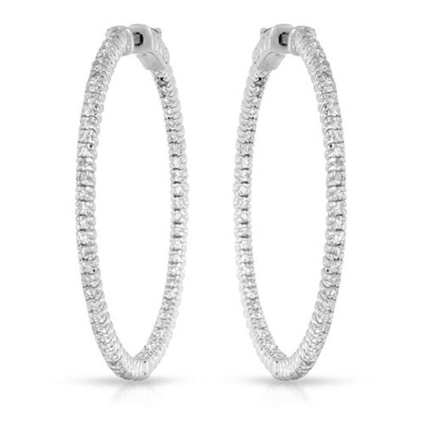 Natural 1.61 CTW Diamond Earrings 14K White Gold - REF-246Y6N