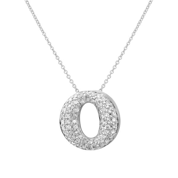 Natural 0.60 CTW Diamond Necklace 14K White Gold - REF-62H3W