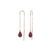 Image 1 : Genuine 6.6 ctw Ruby Earrings 14KT Rose Gold - REF-20X8M