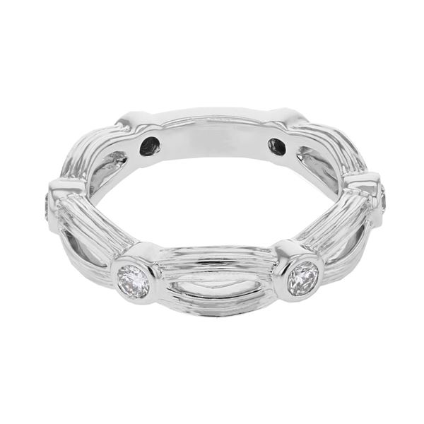 Natural 0.38 CTW Diamond Ring 18K White Gold - REF-87M3F