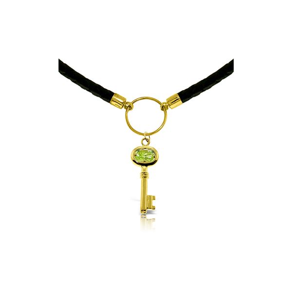 Genuine 0.50 ctw Peridot Necklace 14KT Rose Gold - REF-65K8V