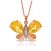Image 1 : Genuine 7.1 ctw Citrine & Diamond Necklace 14KT Rose Gold - REF-126W5Y