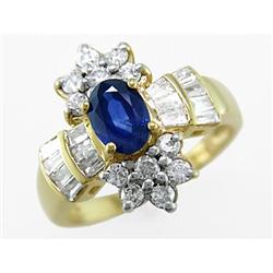 Vintage 1.75 ct Tanzanite & Diamond Ring 14kt Gold CERT