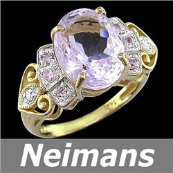 Gem 8.00 ct Pink Kunzite, Pink Sapphire & Diamond Ring