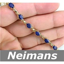 8.50 ct Certified Sapphire Bracelet 14kt Gold