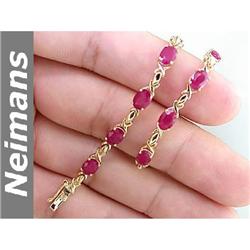 Best 8.50 ct Certified Ruby Bracelet 14kt Gold