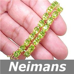 USGL Certified Gem 25.25 ct Peridot Bracelet 14kt Gold