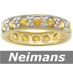 Gem Certified 2.25 ct Yellow Sapphire Eternity Ring 14K