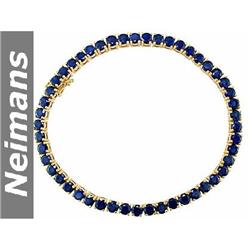 Certified 21.25 ct Sapphire Bracelet 14kt Gold