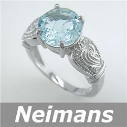 Gem Quality 3.00 ct Certified Aquamarine Ring 14kt Gold