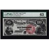 Image 1 : 1880 $10 Jackass Legal Tender Note Fr.103 PMG Choice Uncirculated 63