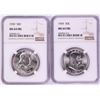 Image 1 : Lot of (2) 1959 Franklin Half Dollar Coins NGC MS64FBL
