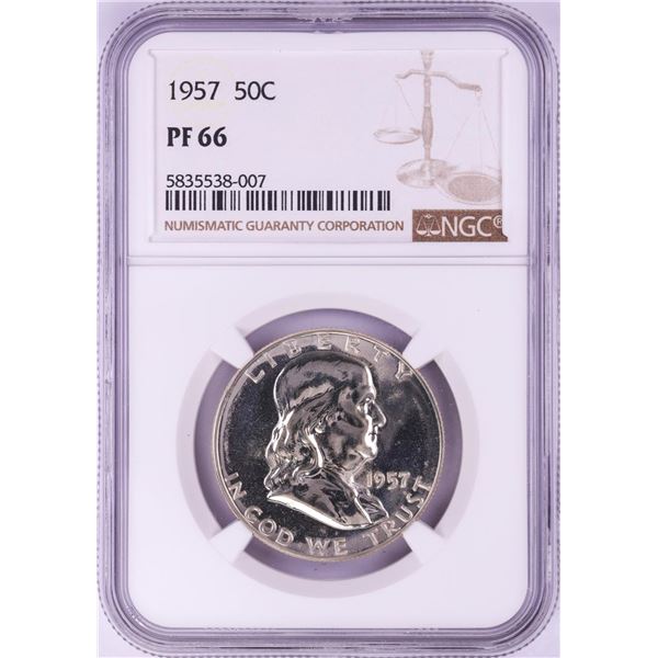 1957 Proof Franklin Half Dollar Coin NGC PF66