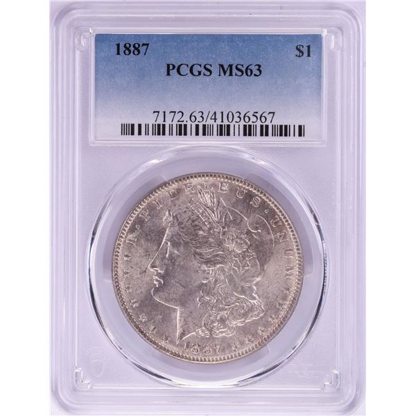 1887 $1 Morgan Silver Dollar Coin PCGS MS63