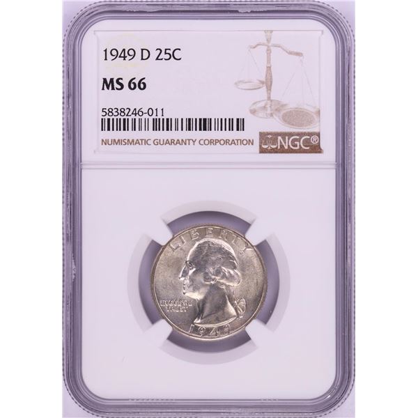 1949-D Washington Quarter Coin NGC MS66