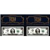 Image 1 : Lot of (2) 2003A 22KT Gold Leaf $2 Federal Reserve Notes Uncirculated in Envelope