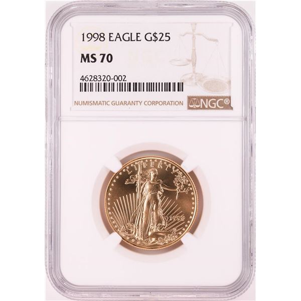 1998 $25 American Gold Eagle Coin NGC MS70