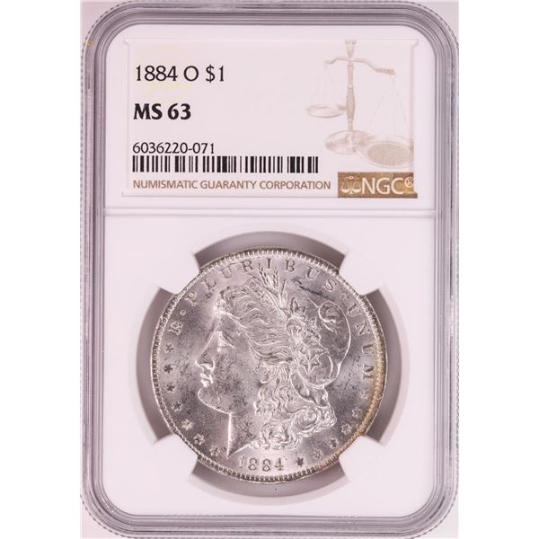 1884-O $1 Morgan Silver Dollar Coin NGC MS63 Great Toning