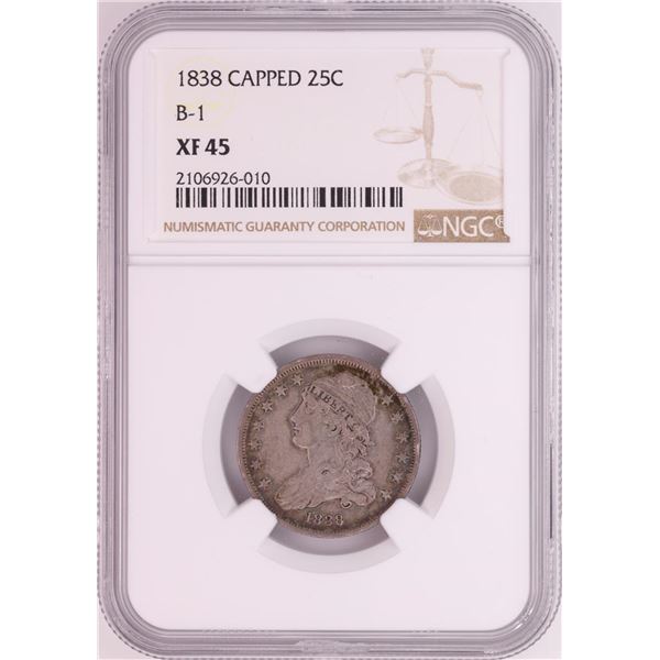 1838 B-1 Capped Bust Quarter Coin NGC XF45